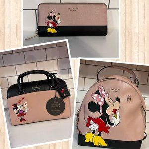 Kate Spade X Disney Minnie Mouse EUC Backpack, Wallet PLUS NEW Duffle Crossbody